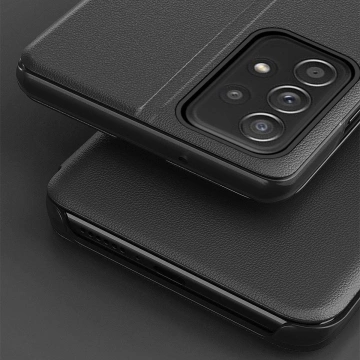 Eco Leather View Case elegante Hülle mit Flipcover und Standfunktion für Samsung Galaxy A73 schwarz