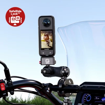 Uchwyt Motocyklowy Aluminiowy Kewig QuickLock do Kamer Sportowych telefonów 1/4 360, Stabilny z Blokadą Antywibracyjną, Szybkozaciskowy Montaż na Kierownicy lub Ramie