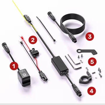 Ładowarka Motocyklowa Kewig, Uniwersalna Aluminiowa 100W, Dwukierunkowa z Woltomierzem, Szybkie Ładowanie USB-A i USB-C, Inteligentna i Wodoodporna – Czarna