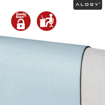 Podkładka na biurko 80×40 cm – antypoślizgowa mata ochronna z eleganckiej ekoskóry PU, pod mysz i klawiaturę, stylowa i trwała – Alogy WorkMat™ Niebieska