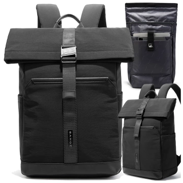 Bange wasserdichter Rucksack für 15,6-Zoll-Laptop, Stadtreisender, 45 x 30 x 16 cm, für Arbeit, Flugzeug, Herren, Damen, mit USB-Anschluss Schwarz