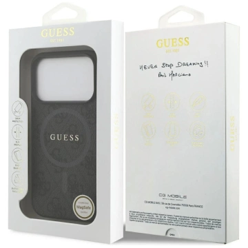 Etui do iPhone 17 Pro Guess 4G Ring Classic Logo MagSafe Black