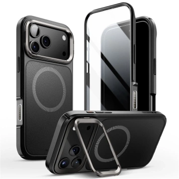 Etui Supcase Ares Flip Mag MagSafe do iPhone 17 Pro, czarne