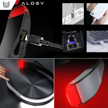 2x Latarka czołówka lampka LED COB do biegania na rower mocna akumulator USB Typ C czołowa Alogy na czoło IPX4 czarna