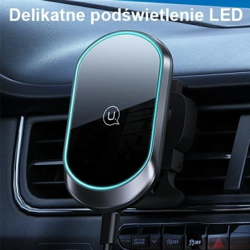 Uchwyt samochodowy do telefonu indukcyjny USAMS Magnetyczny Wireless Charging 15W do kratki went. CD182ZJ01 (US-CD182) czarny/black 