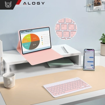 Etui ochronne z klawiaturą Alogy Keyboard case klawiatura bezprzewodowa do Lenovo Tab K11 / K11E 11” M11 10.95" TB330FU / TB330XU / TB331FC różowe