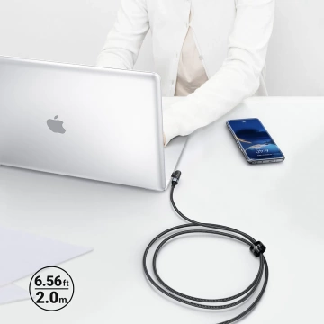 Acefast kątowy kabel USB Typ C - USB Typ C 2m, 100W (20V/5A) czarny (C5-03 Black)