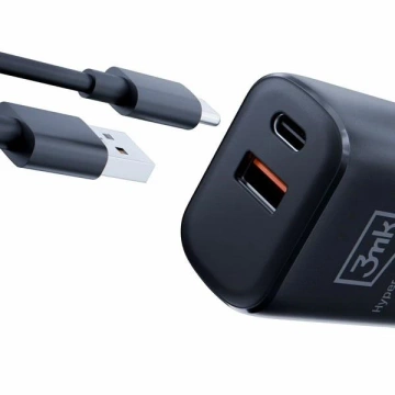 Ładowarka sieciowa 3mk HyperCharger 20W 1xUSB-C + 1xUSB-A  PD/QC Czarny
