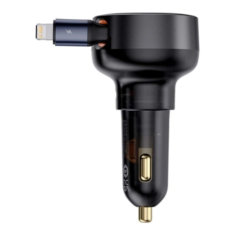 Baseus Einziehbares 55W Autoladegerät USB-C Lightning 70cm