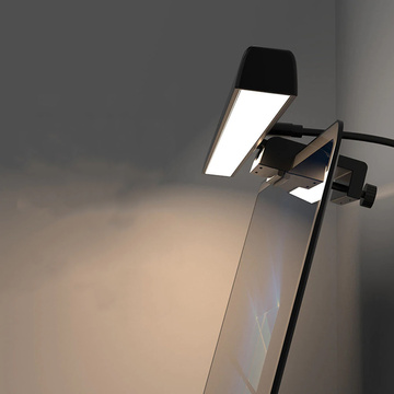Lampa lampka LED biurkowa nad monitor, komputer, ekran LCD regulowana listwa czarna