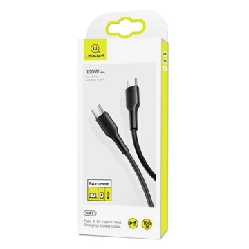 USAMS Kabel U43 USB-C auf USB-C 100 W PD Schnellladung 5 A 1,2 m schwarz