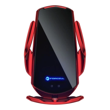 Uchwyt Samochodowy Ładowarka Forcell HS1 Auto IR Qi 15W Indukcja Czerwony
