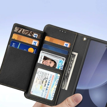 Etui do Samsung Galaxy S25 Ultra Dux Ducis Lawa Skórzane Czarne