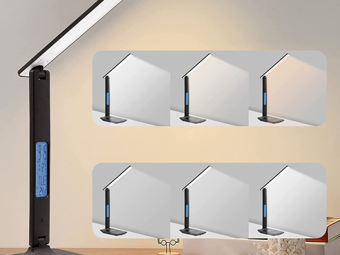 Tischleuchte Alogy LED 10W Qi Induktionsladegerät mit Display Schwarz