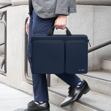 Torba Tech-Protect Defender Bag Laptop 17" Navy Blue z paskiem