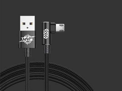 Baseus MVP Winkelkabel abgewinkelt doppelseitig Micro USB 2m Schwarz