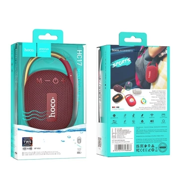 Głośnik Bluetooth HOCO HC17 Przenośny z Karabińczykiem Bordowy 5W