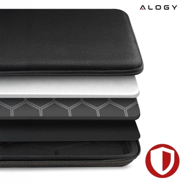 Laptop-Hülle, MacBook Air Pro 13,3 Zoll Alogy Hartschaum-Tasche, Schutzhülle für 13–14 Zoll Laptops, Schwarz