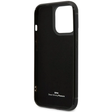 BMW BMHCP14X22RSEPK Handyhülle für Apple iPhone 14 Pro Max 6.7" schwarz/schwarz Leder Kartenfach