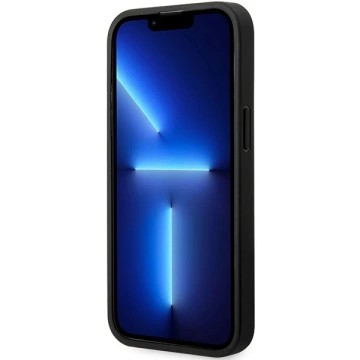 Etui na telefon BMW BMHCP14L22RBDK do Apple iPhone 14 Pro 6,1" czarny/black hardcase Leather Blue Dots