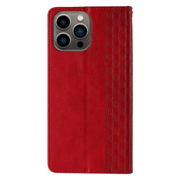 Magnet Strap Case etui do iPhone 12 Pro Max pokrowiec portfel + mini smycz zawieszka czerwony