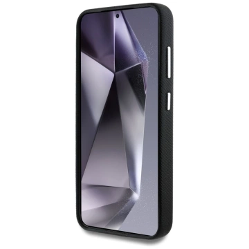 Etui Guess Grained Triangle Logo MagSafe do Samsung Galaxy S25 Czarny