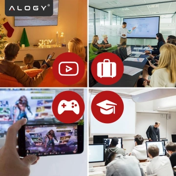 Przejściówka Lightning do HDMI i Lightning – adapter Full HD 60 Hz, łatwe podłączenie iPhone / iPad do TV lub projektora, Plug & Play – Alogy LightningHD™ Biały