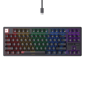 Klawiatura Gamingowa Przewodowa RGB Havit KB892L 87 Klawiszy Czarna
