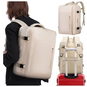 Bange wasserdichter Rucksack für 15,6-Zoll-Laptop, Stadtreisender, 45 x 30 x 16 cm, für Arbeit, Flugzeug, Herren, Damen, mit USB-Anschluss Schwarz