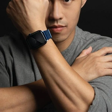 Pasek UNIQ Dante Apple Watch Series 4/5/6/7/8/SE/SE2 38/40/41mm Stainless Steel niebieski/cobalt blue