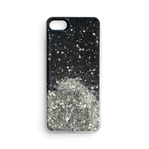 Star Glitter Case Cover für iPhone 13 Pro Glänzende Glitzerhülle Schwarz