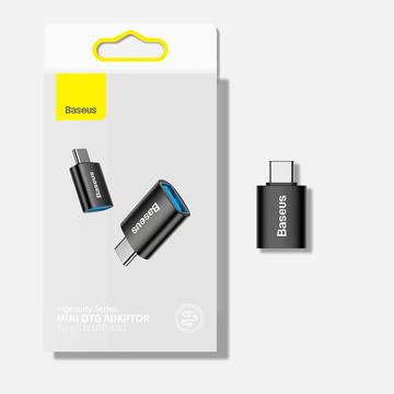 Adapter Baseus Mini OTG Adapter USB-A auf USB-C Typ C Adapter Schwarz