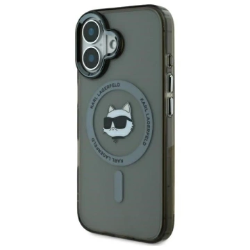 Etui Karl Lagerfeld do iPhone 16 Plus 6.7" Czarny MagSafe Hardcase IML Metal Choupette Head 