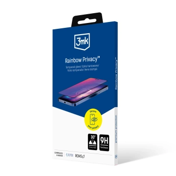 Prywatyzujące szkło hartowane na Apple iPhone 16 Pro - 3mk Rainbow Privacy
