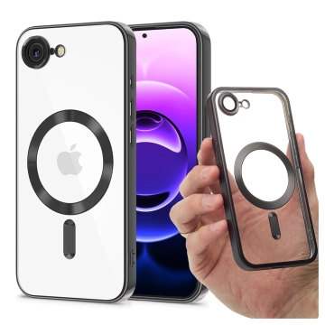 Etui do Apple iPhone 16e Alogy LuxeShield™️ Glamour Luxury Ring obudowa do MagSafe z osłoną aparatów Czarne