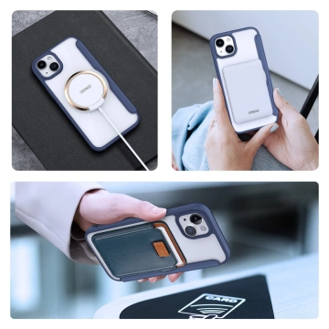 Dux Ducis Skin X Pro Hülle für Apple iPhone 15 Plus Magnetische MagSafe Flip Cover – Blau