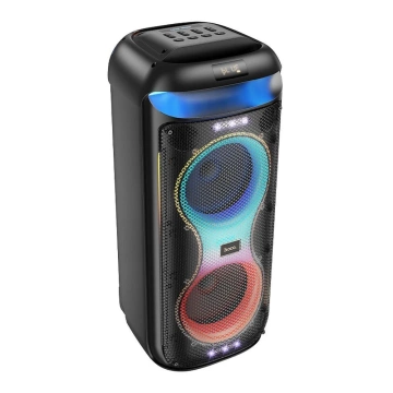 HOCO HA13 Max zestaw karaoke 60 W, RGB LED, 2× bezprzewodowe mikrofony TWS
