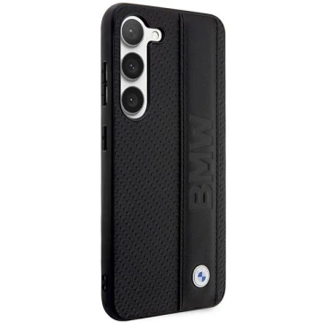 Etui BMW do Samsung Galaxy S23+ Plus HardCase Leather Textured & Stripe czarny