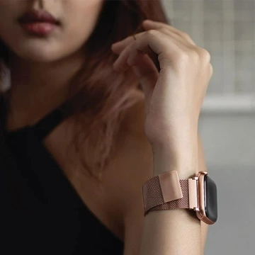 Pasek UNIQ Dante Apple Watch Series 4/5/6/7/8/SE/SE2 38/40/41mm Stainless Steel różwo-złoty/rose gold