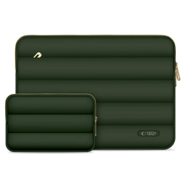 Etui Tech-Protect Puffy 13-14" Army Green + Mini Pokrowiec