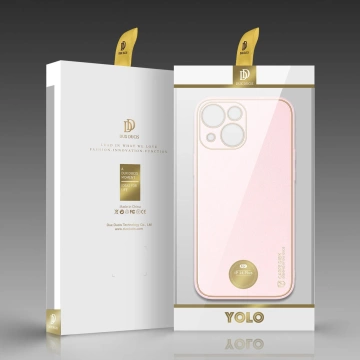 Dux Ducis Yolo Hülle iPhone 14 Plus elegante Hülle aus ökologischem Leder rosa