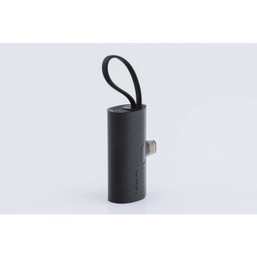 FORCELL F-ENERGY Power Plug F5K3 Powerbank mit integriertem Typ-C PD-Anschluss 20W 5000mAh Schwarz