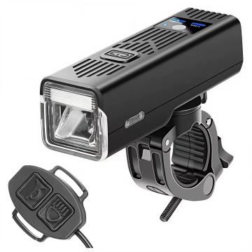 Fahrradlampe, superhell, 8 Stunden Beleuchtung, LED-Frontlicht mit Klingel, kabelgebunden, 450 lm, 2000 mAh, wasserdicht, schwarz