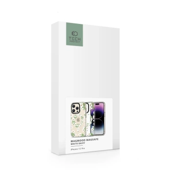 Etui ochronne MagMood do MagSafe do iPhone 15 Pro white daisy