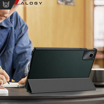 Etui do Lenovo Tab K11 / K11E 11” / M11 10.95" TB330FU / TB330XU / TB331FC Book Case Cover z klapką obudowa futerał pokrowiec Alogy Zielone + Rysik