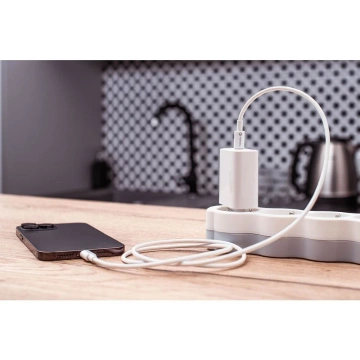Kabel USB-C do Lightning 1m Forcell MFi Apple PD 30W CarPlay Biały