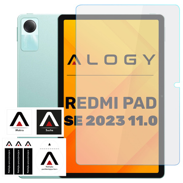 Etui Ochronne do Redmi Pad SE 11" 2023, Wzmocnione Narożniki, Smukłe i Lekkie, Antywstrząsowe ShockProof, Alogy FlexiShield™ – Przezroczyste + SZKŁO HARTOWANE