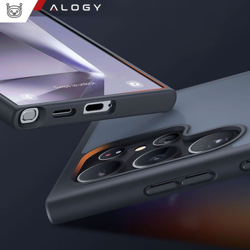 Etui do Samsung Galaxy S24 Ultra obudowa Mag Safe Case pokrowiec plecki na telefon MagMat matowe czarne + Szkło