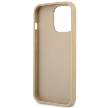 Etui Guess GUHCP14XPSATLE für Apple iPhone 14 Pro Max 6,7" beżowy/beige Hardcase SaffianoTriangle Logo
