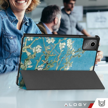 Etui do Lenovo Tab K11 / K11E 11” M11 10.95" TB330FU / TB330XU / TB331FC obudowa na tablet Case Alogy Book Cover Kwitnący migdałowiec (van Gogh) + Szkło + Rysik